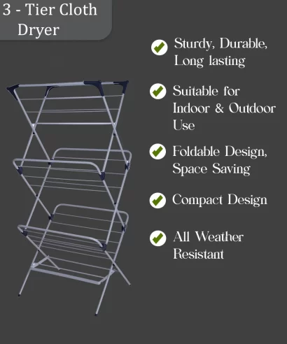 Santerno 3 Tier Cloth Dryer Stand